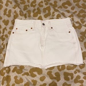 White mini jean skirt